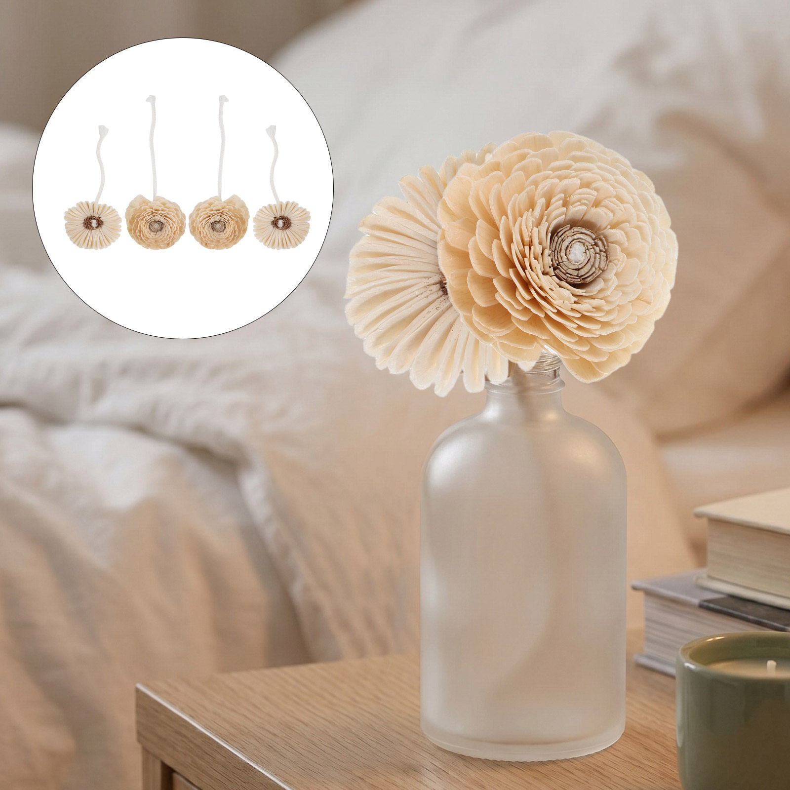 4Pcs Flower Diffuser Sticks Ro - đánh giá và giá Home Fragrance Leather Diffuser